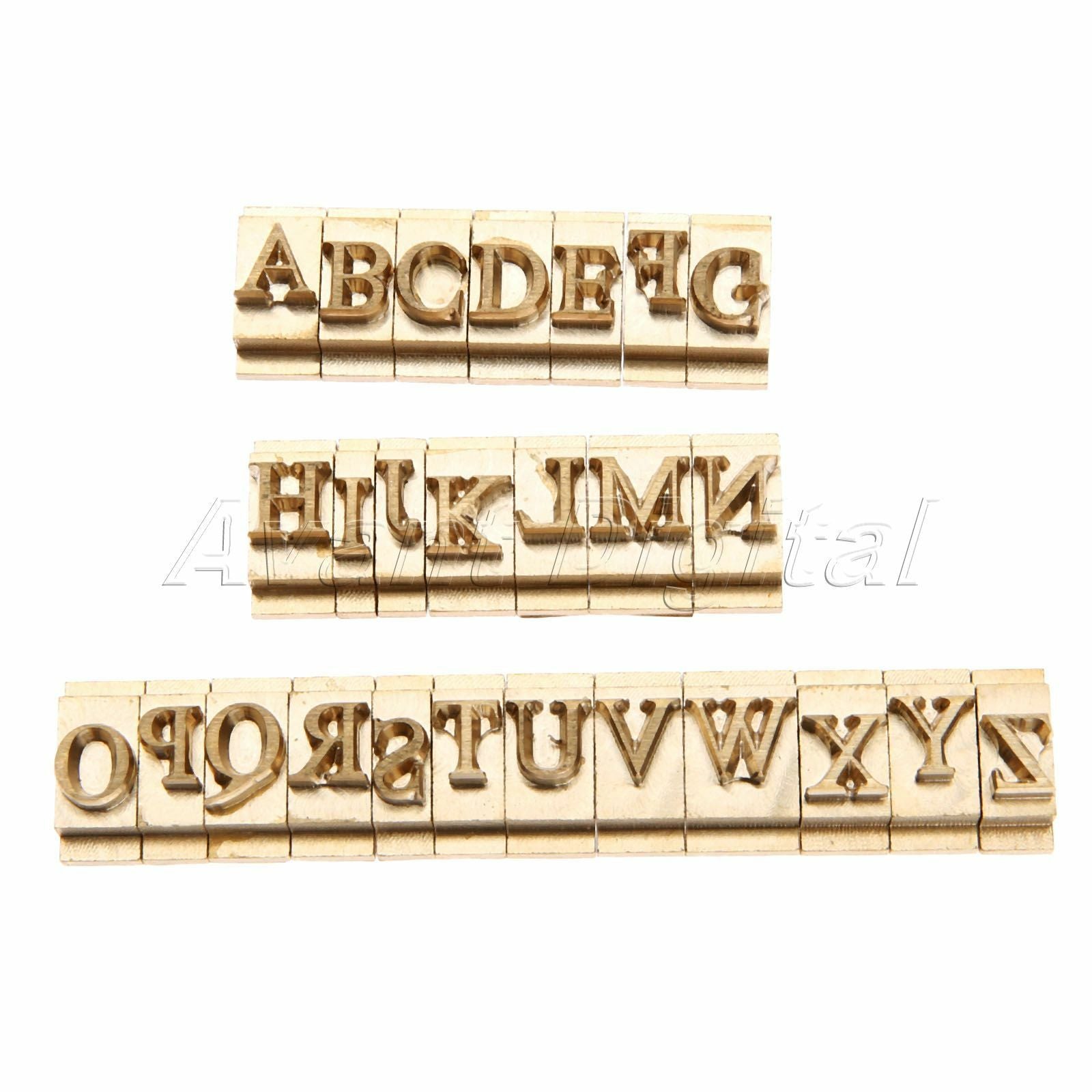 26Pcs Brass Alphabet Letters + Fixture Leather Stamp Carving Tool Branding Iron