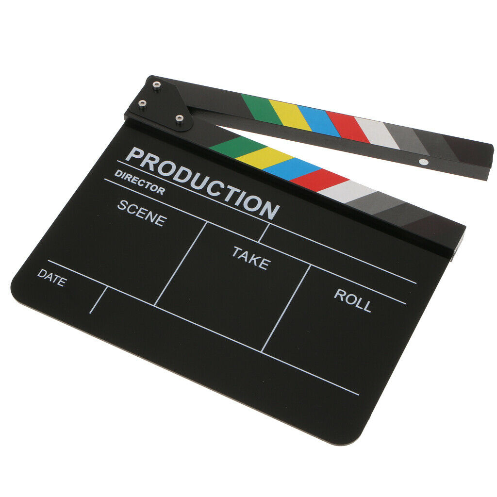Acrylic Clapboard Dry Erase Director TV Film Movie Slate Cut Action Scene