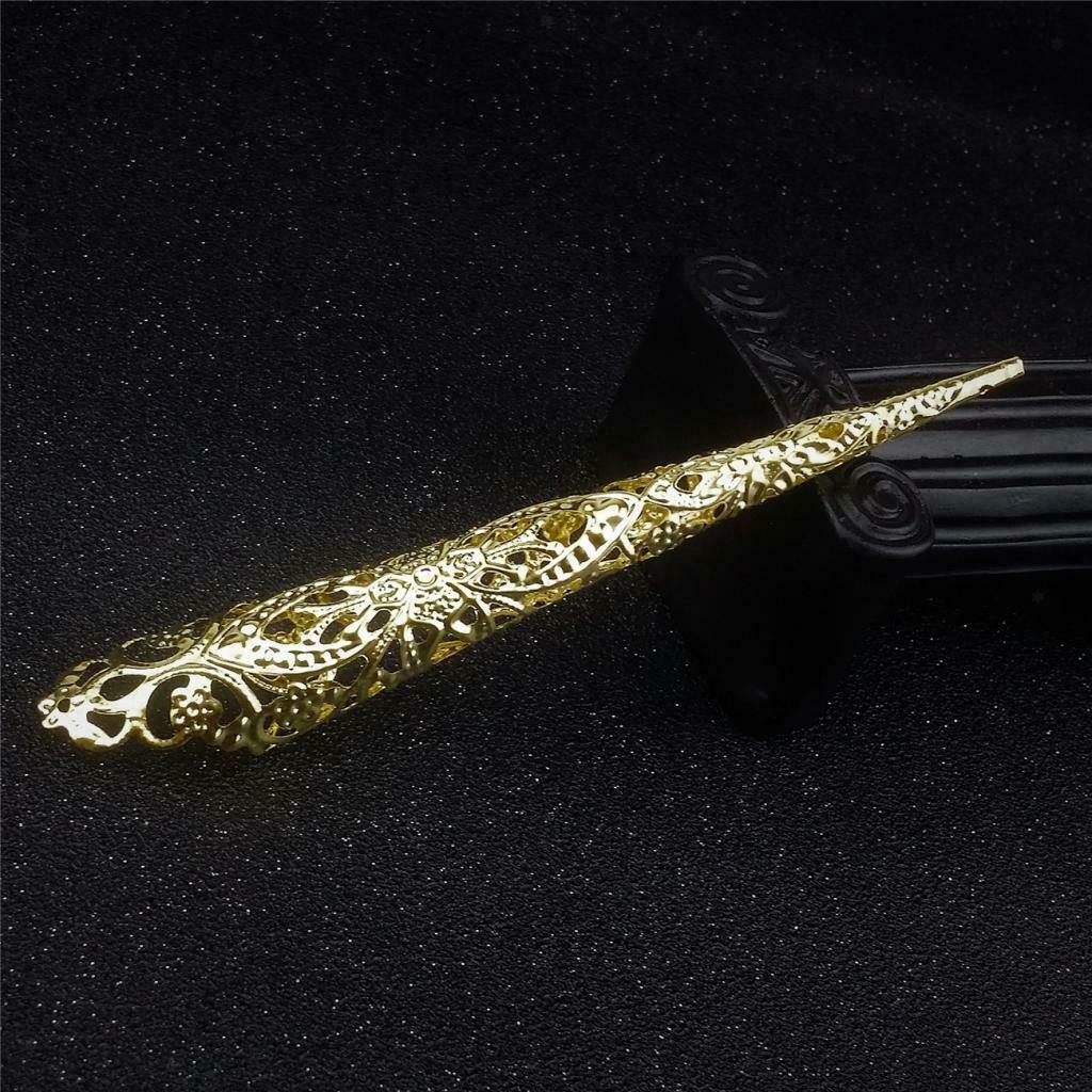Women Ladies Imperial Chinese Long Nail Ring Charm Hollow Finger Nail Ring
