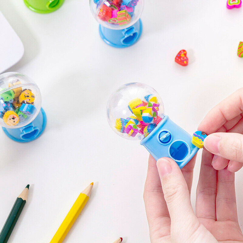 1X(Creative Mini Fruit Gashapon Eraser Machine Eraser Dispenser Kids Stationar5)