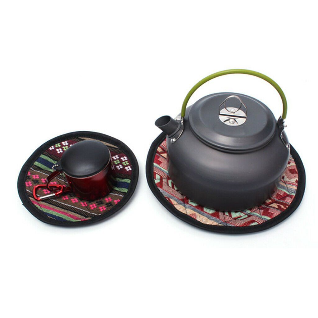 Round Cup Place Mat Hot Pot Coffee Cup Insulated Trivet Mat Outdoors 15.5cm