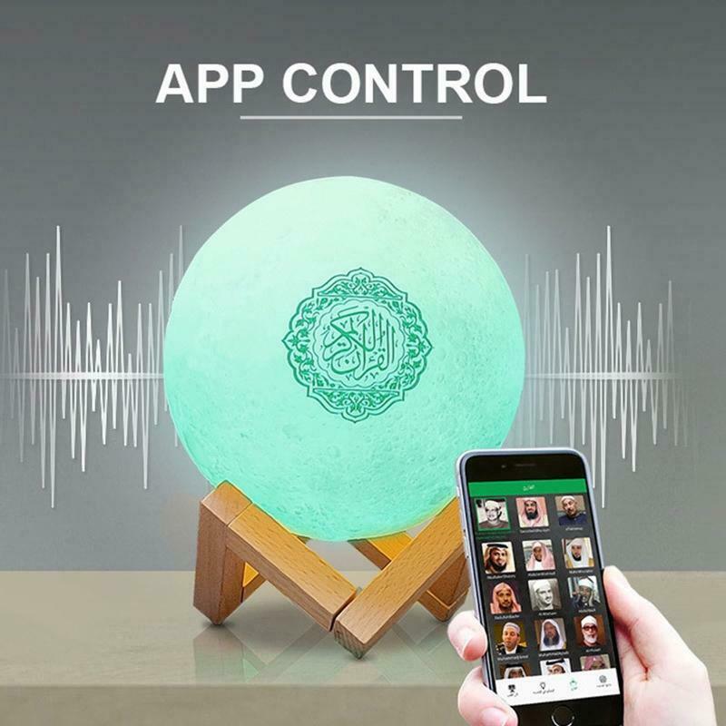 Quran Bluetooth Speaker Moon Lamp with Support Shelf APP Control Night Light