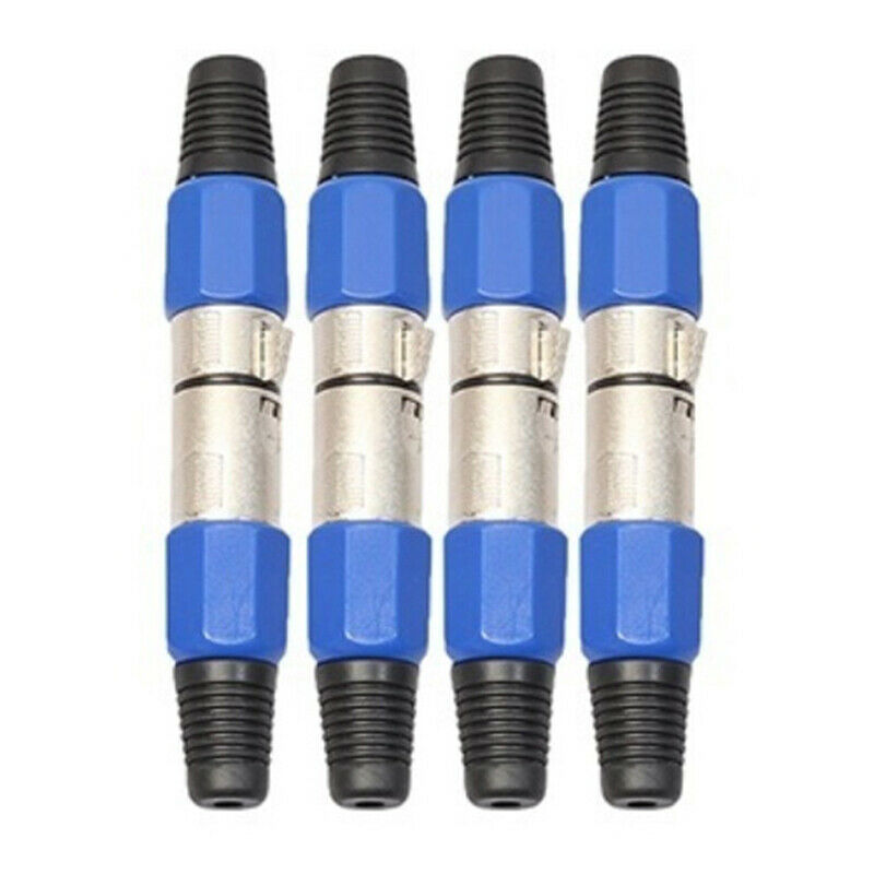 1 Pair XLR 3-Pin Blue Microphone Male/Female Connector Metal Housing V,.l8