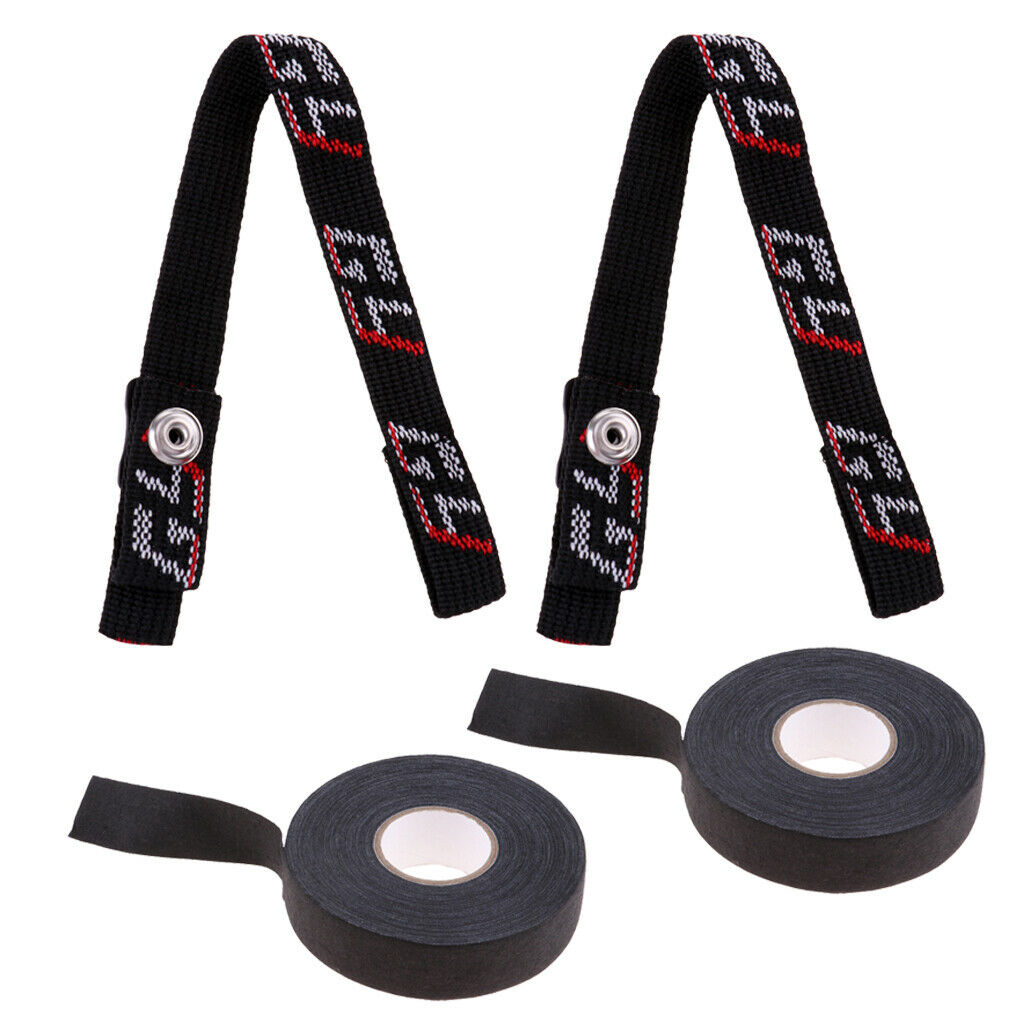 2 Pack Replacement Hockey Helmet Chin Straps With Stick Cloth Tape Wrap