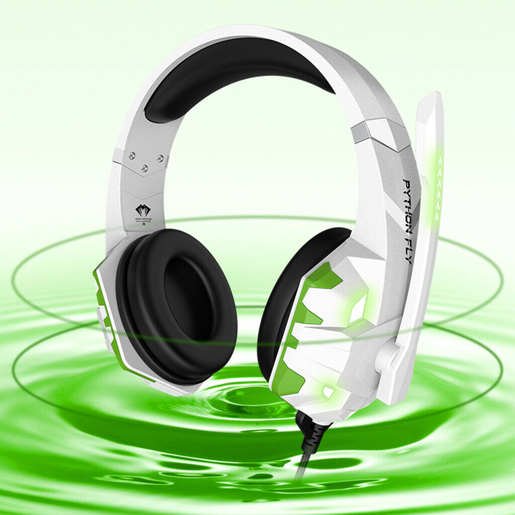 Gaming Headset Over Ear w/ Noise Isolation Mic Volume Control for One White