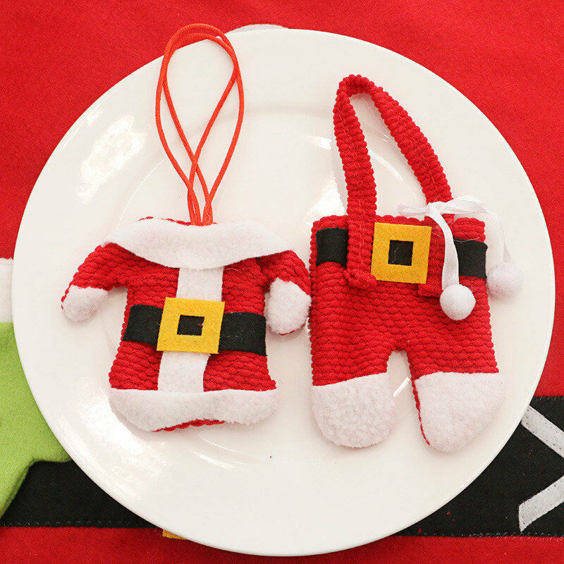 Batch 3 Cutlery Tray IN Costume Of Santa Claus for Table Decoration - New
