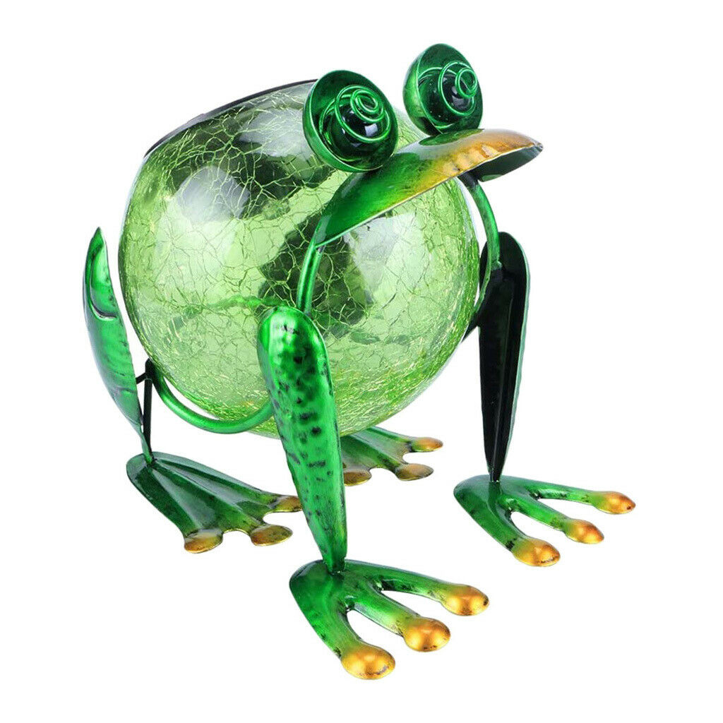 Frog Lamp Solar Powered Garden Decorations Lights , Yard Metal Figures Outdoor