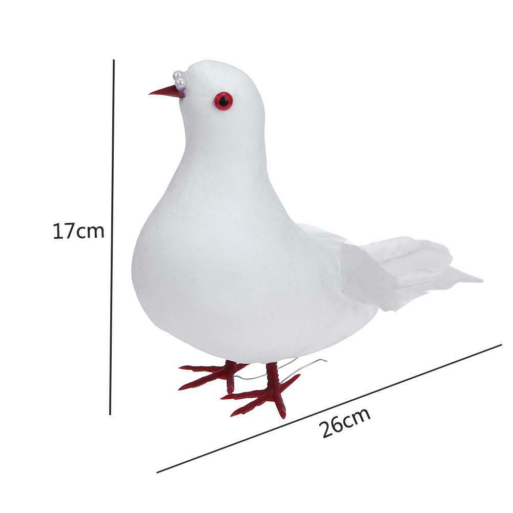 Decorative Dove Artificial Foam Feather White Pigeon Bird Wedding Ornament @