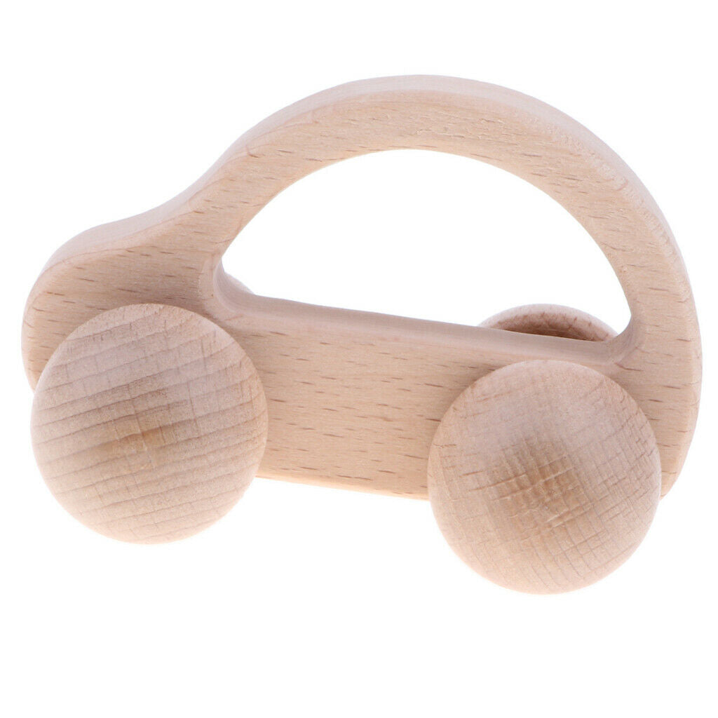 Natural Wooden Baby Rattle Early Educational Grasping & Teething Montessori