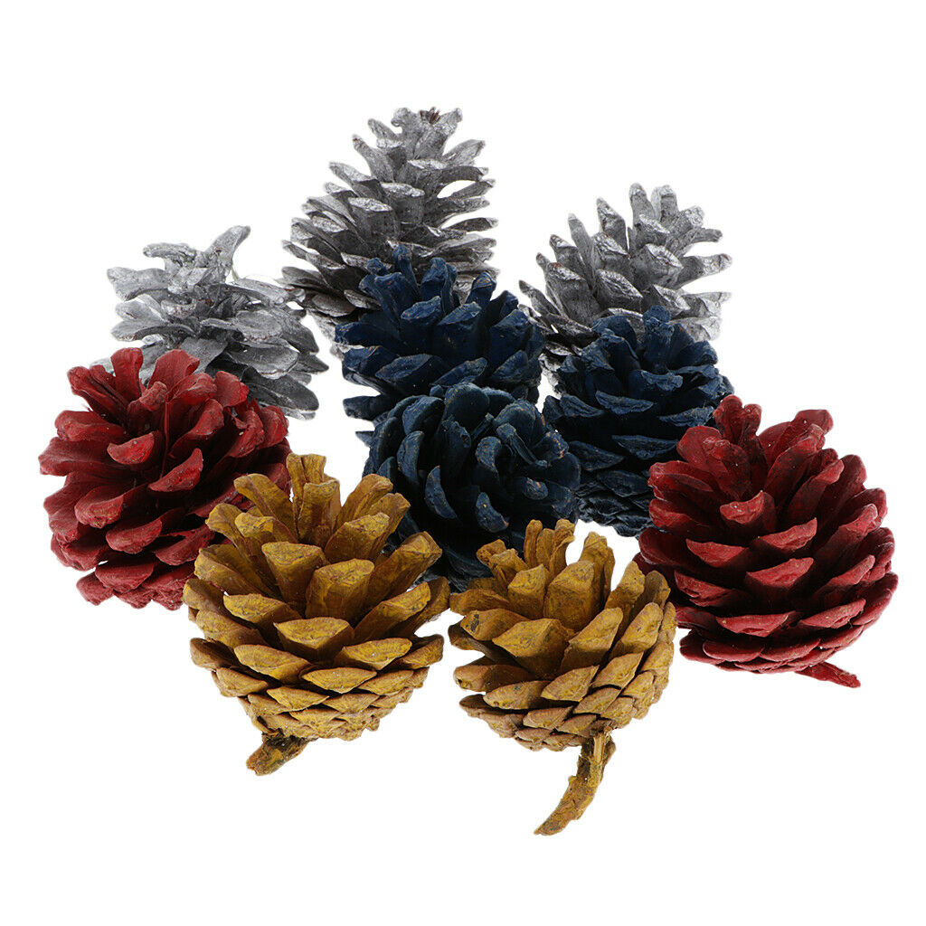 10x Colorful Pine Cones Xmas Tree Pinecone Ornaments for Photo Props 4-5cm