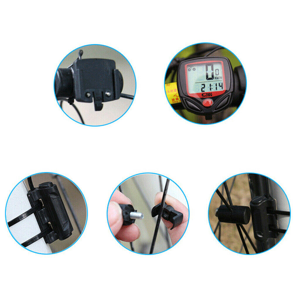 Black Universal Motorcycle LCD Digital Odometer Speedometer Tachometer Gauge