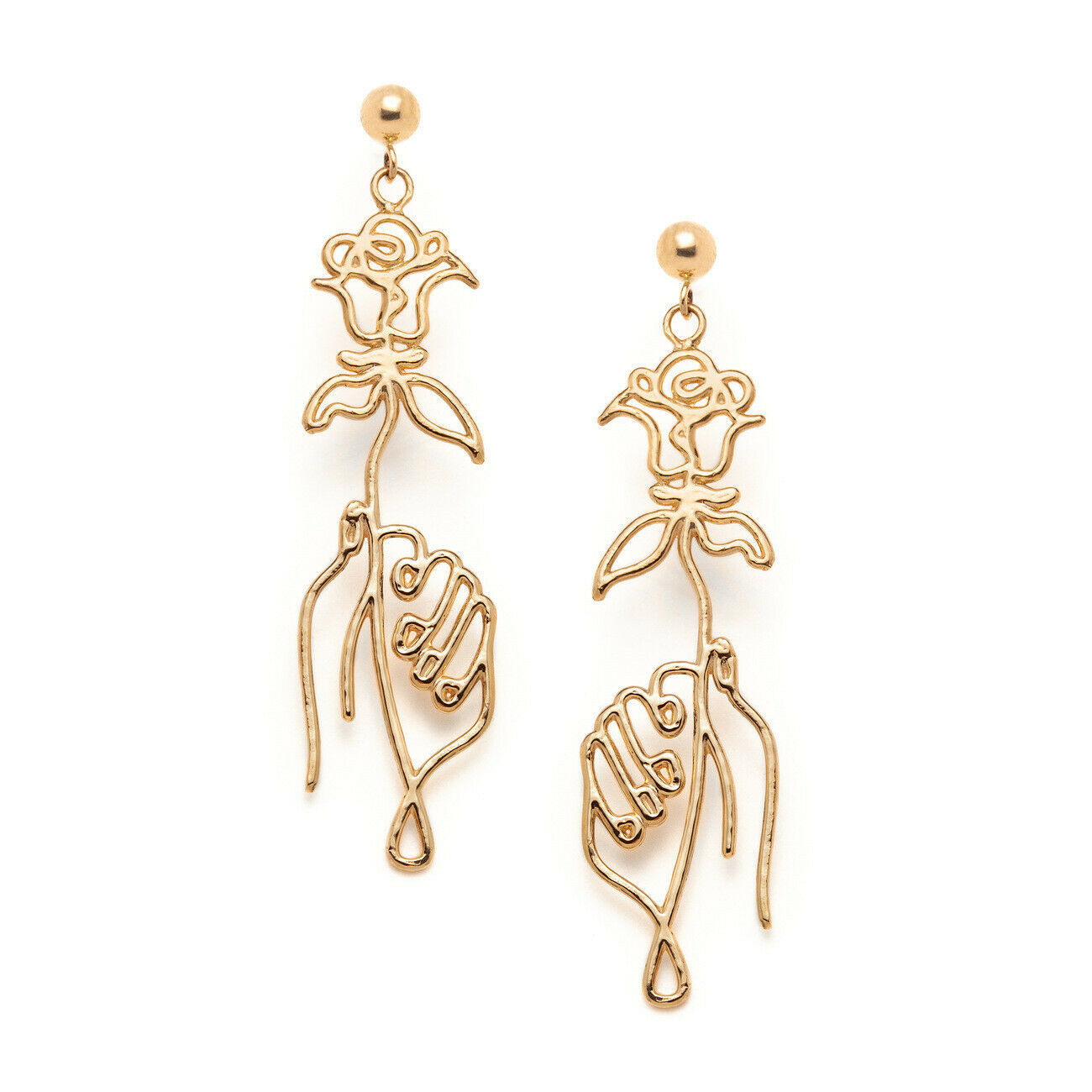 Simple Hollow Flower Drop Earring Charm Women Girl Rose Ear Fashion Jewelry Gift
