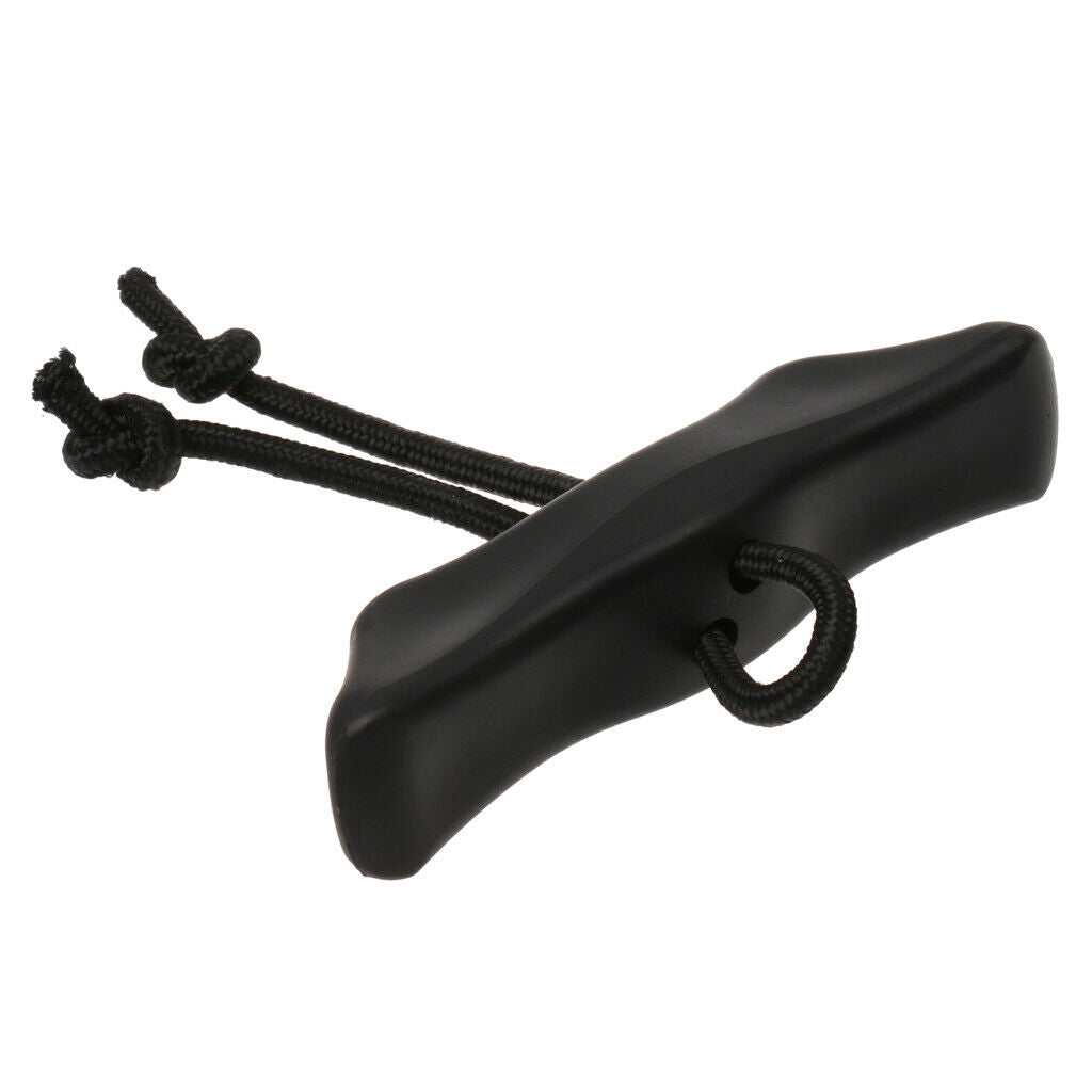 Durable Plastic Marine Boat Canoe Kayak Toggle Handle With Cord (Black)