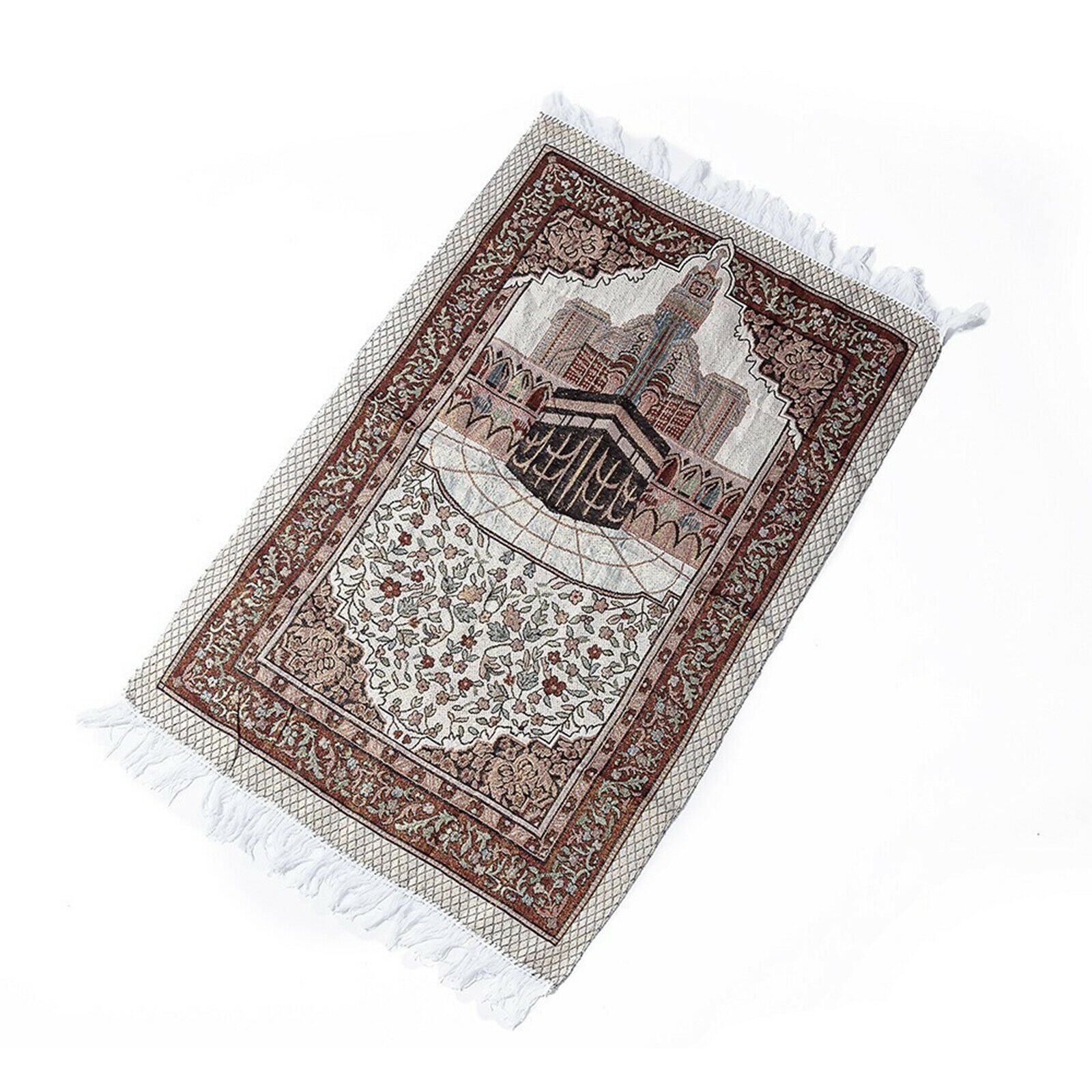 Soft Prayer Rug Mat Tassel Trim Floor Carpet Tapestry with Storage Bag