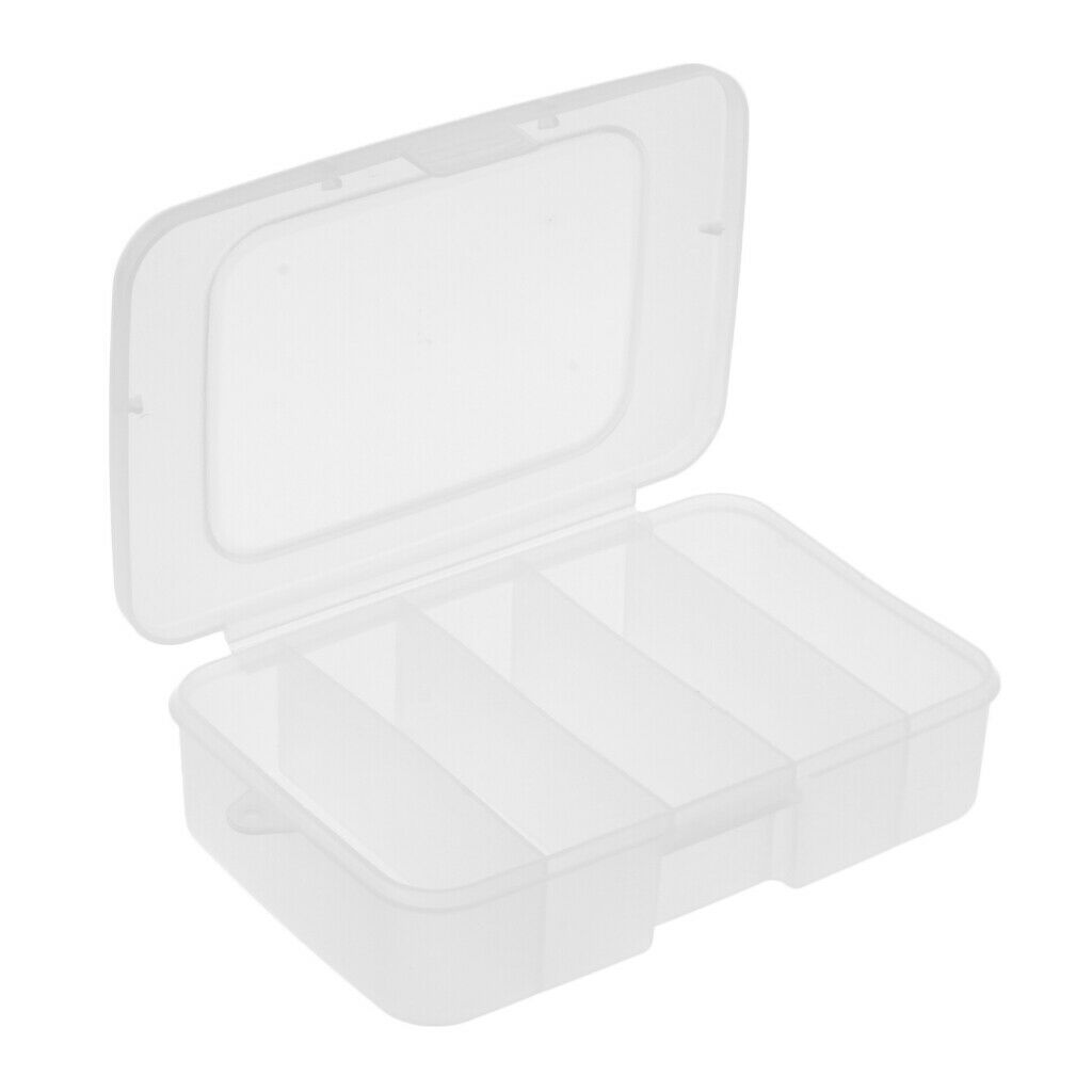5 Compartments Plastic Fishing Tackle Box Lure Bait Hook Bead Storage Case