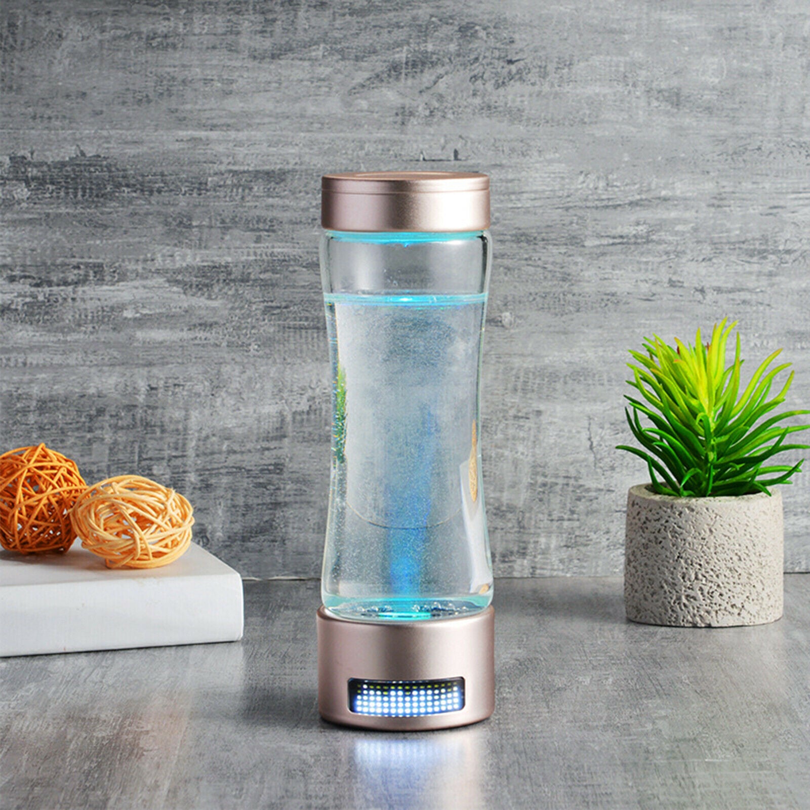 Hydrogen Rich Water Cup Rechargeable Ionizer Maker Antioxidants Office Car