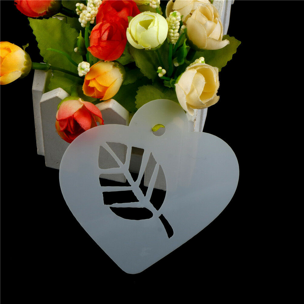Excellent Rose Flower Leaf Cake Stencil Wedding Coffee CupcakeCookieDecora.l8