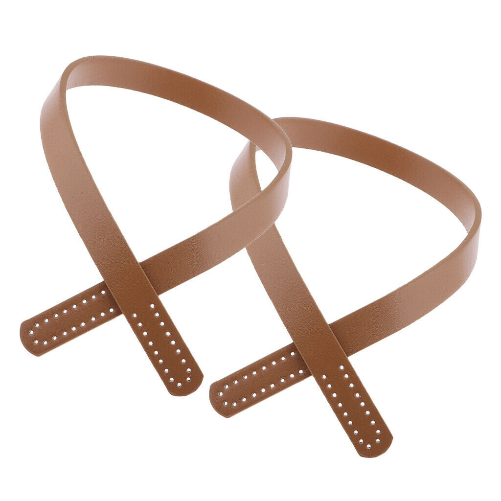 2pcs Replacement Leather Shoulder Bag Strap Camel Artificial Leather Handle