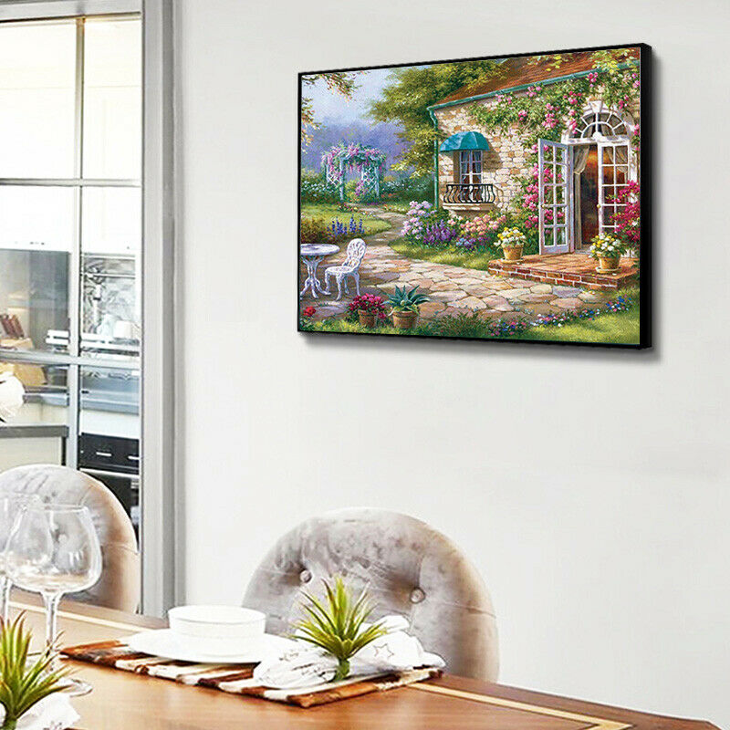 5D DIY Full Drill Diamond Garden Painting Cross Stitch Kits Art Wall Decor HN US