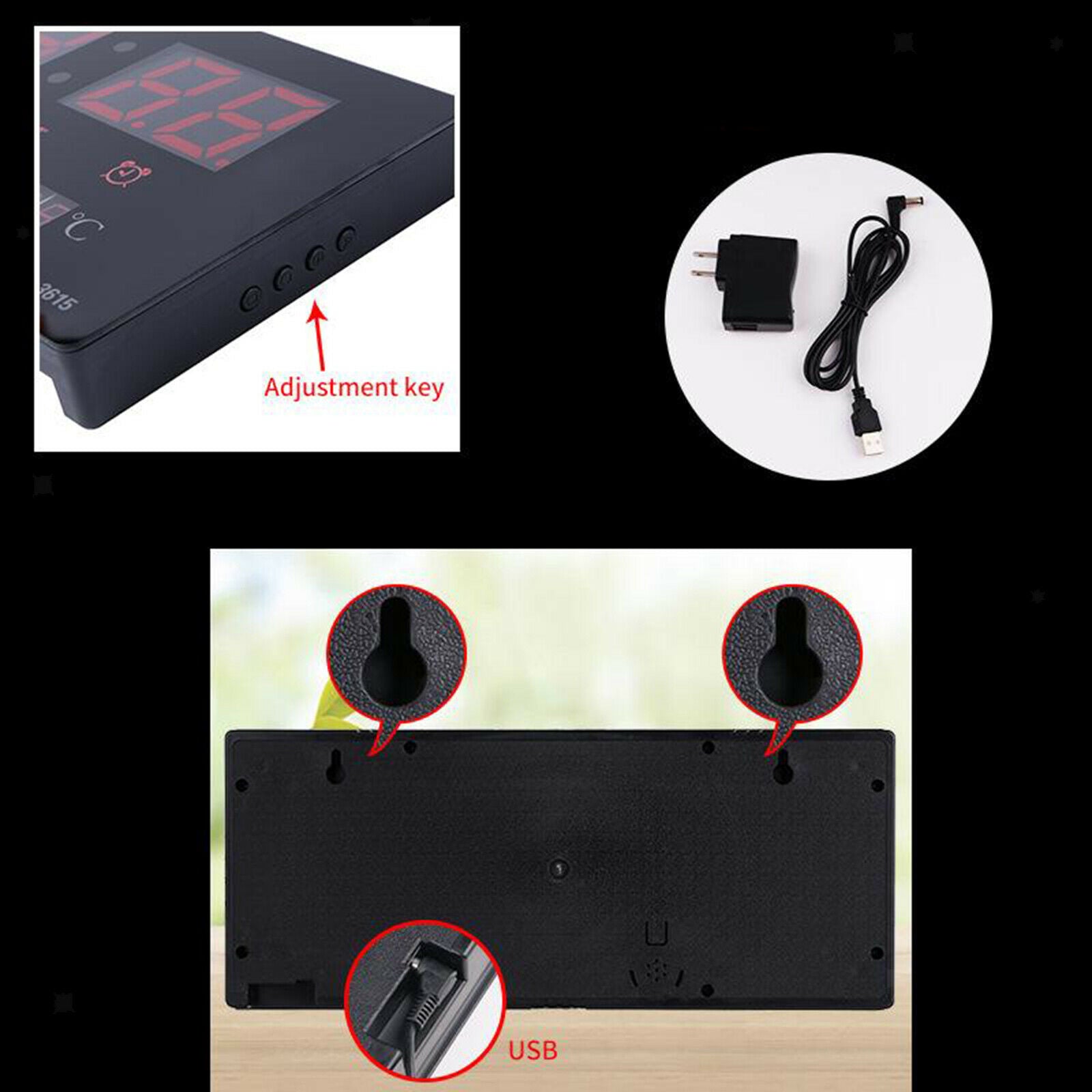 Digital Home Temperature Large Big Jumbo LED Wall Desk Clock with Calendar AU