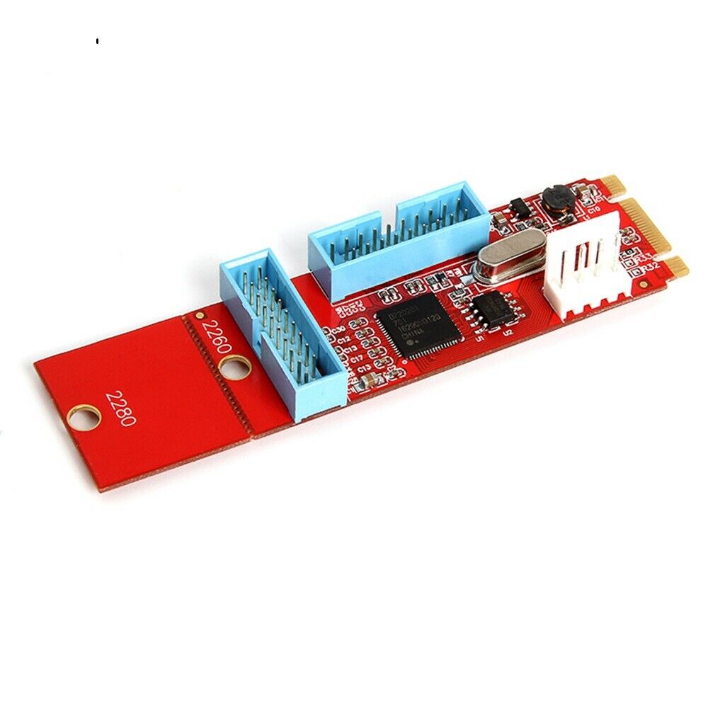 2Port 19Pin USB3.0 to M.2 B M Key Motherboard Adapter Converter Card