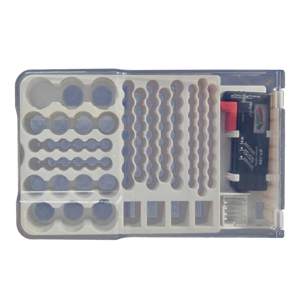 Battery Organizer w/ Removable Tester 93 Batteries Various Sizes Holder
