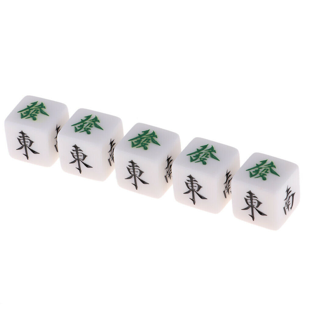 22mm Board Game Mahjong Accessory Set with 5 Cubes
