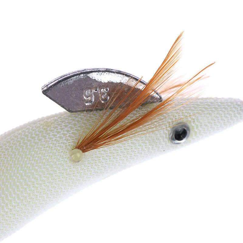 1PC Luminous Squid Jigs White Glow Wood Shrimp with Octopus Squid Jig Hoo.l8