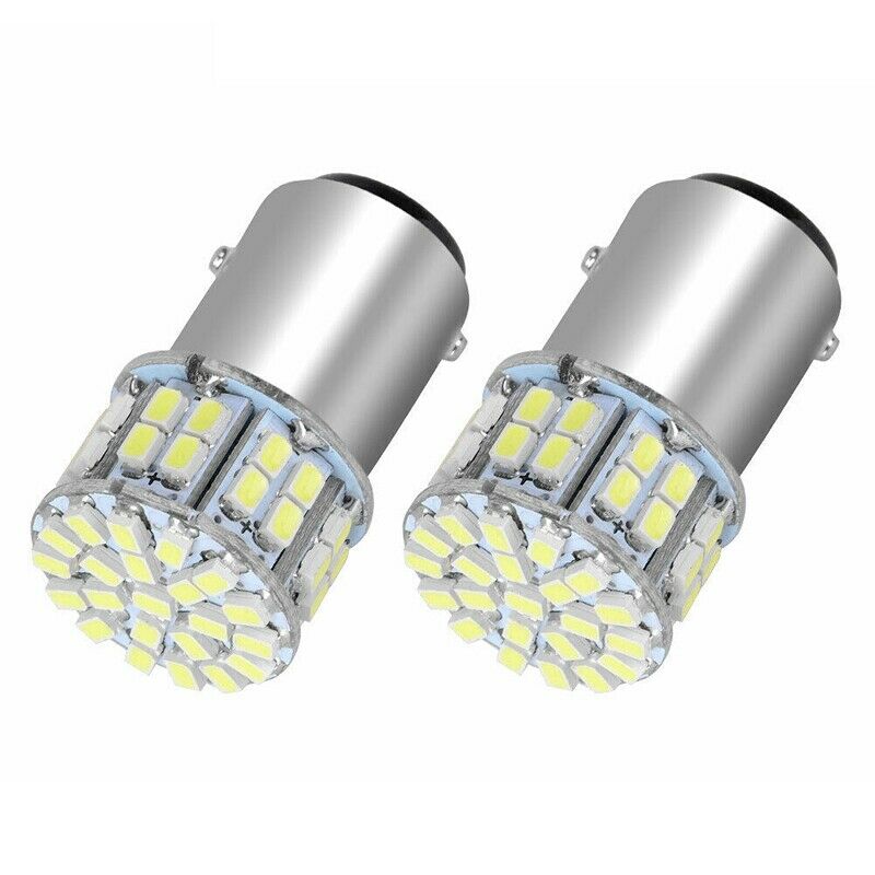 2Pcs 6000K White 1157 50SMD Tail Brake LED Lights Bulb BAY15D 12V S8O6