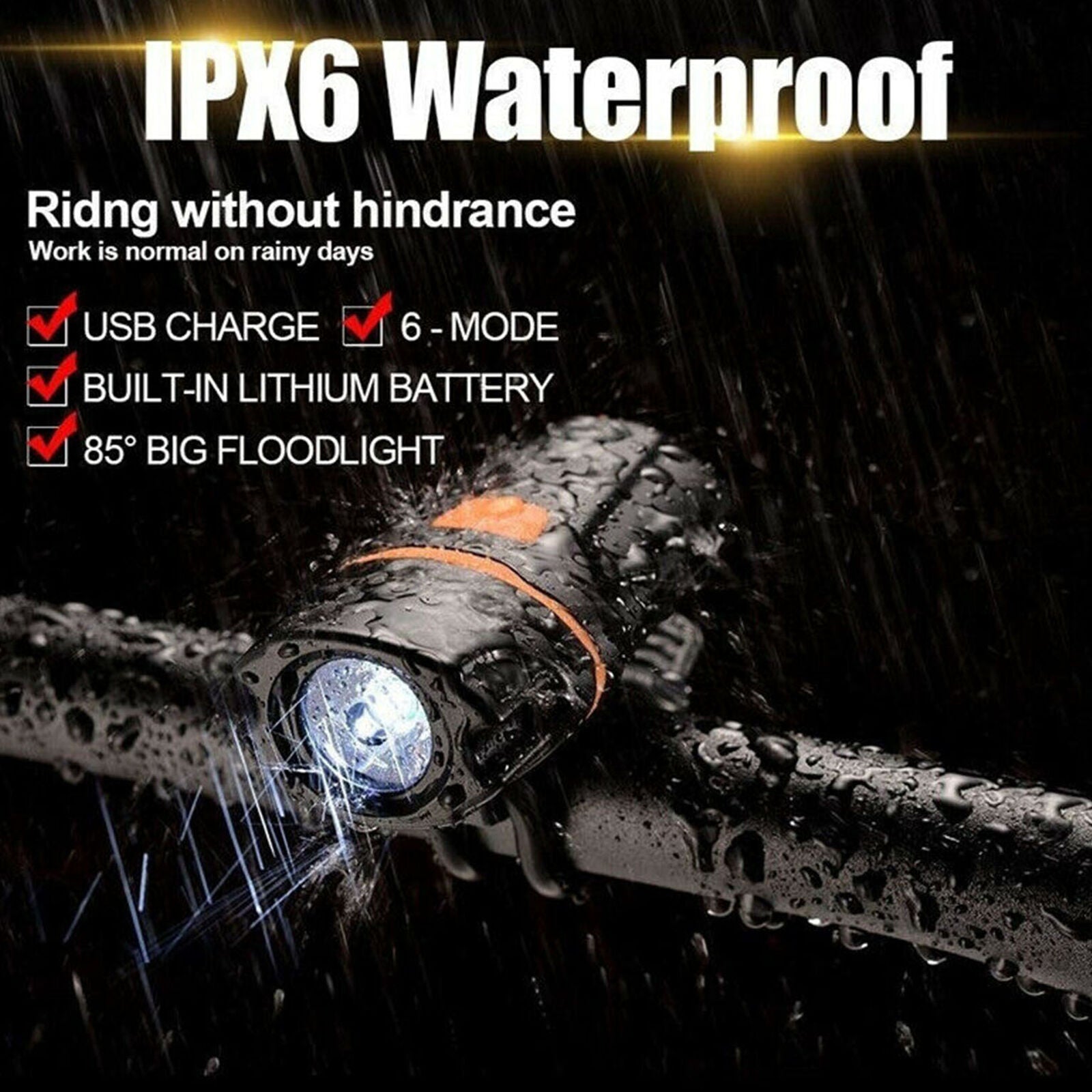 1200 Lumens Bicycle Light Bike Headlight LED USB Rechargeable IPX6