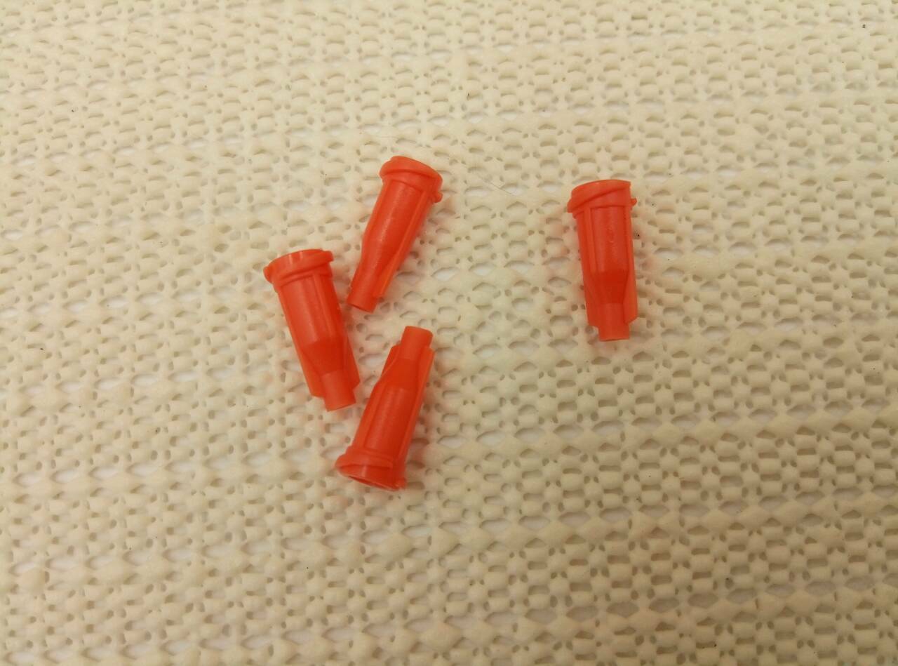 100PCS Orang Lock Syringe Tips Caps Injector Dispensing Needle Sealing Plug