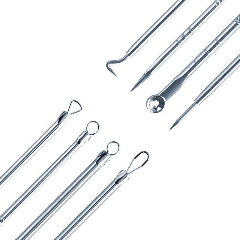 4pcs Stainless Steel Acne Removal Needles Pimple Blackhead Remover Tools Spoonï¼