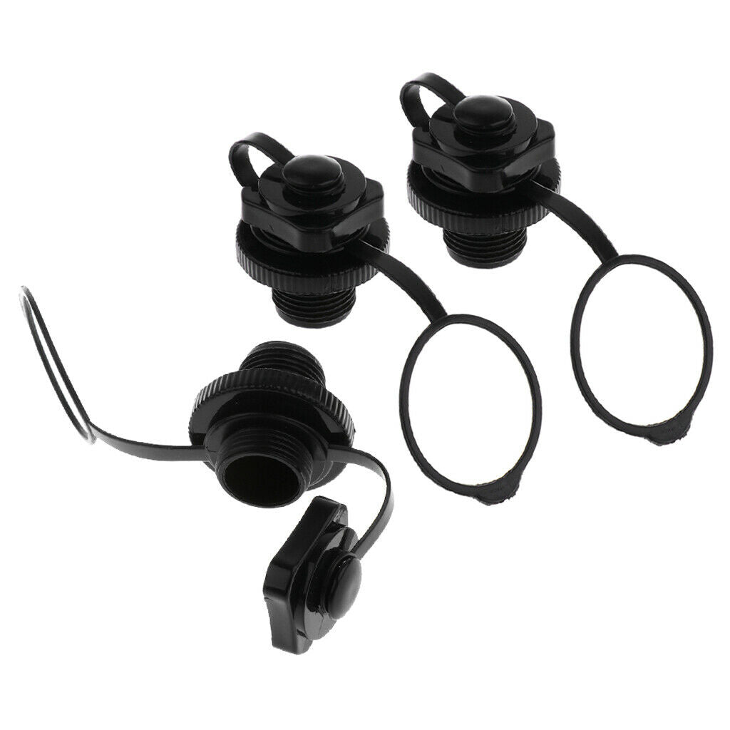 3PCS Inflatable Air Valve Caps Water Sports Dinghy Kayak Pool Raft Spare Parts