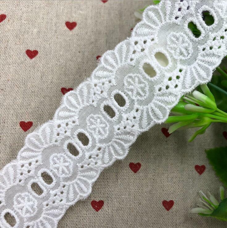 6 Yards cotton Embroidered Lace clothing crafts decoration Sewing Accessories