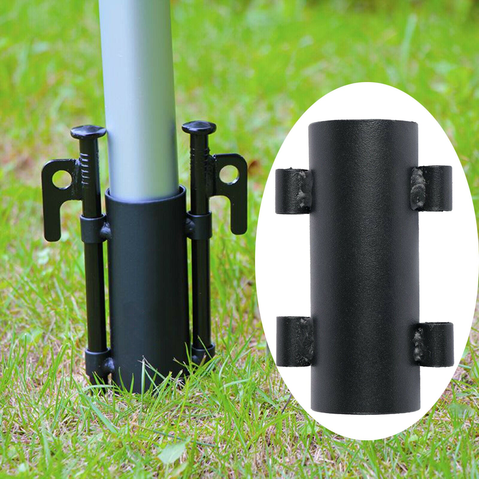 4X Outdoor Canopy Rod Holder Awning Tent Pegs Stand Fits for Below 1.3'' Rods