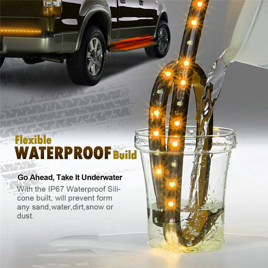 48-60" Side Kick Running Board LED Strips Sequential Turn Signal pair waterproof