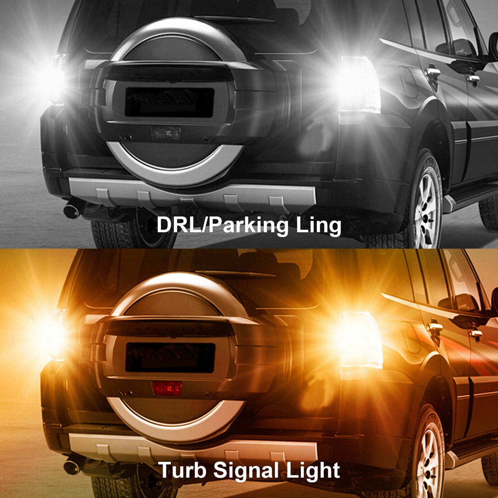 4X 3157 Switchback LED Turn Signal Light 4157na 3457a LED Bulbs 3156 White Amber