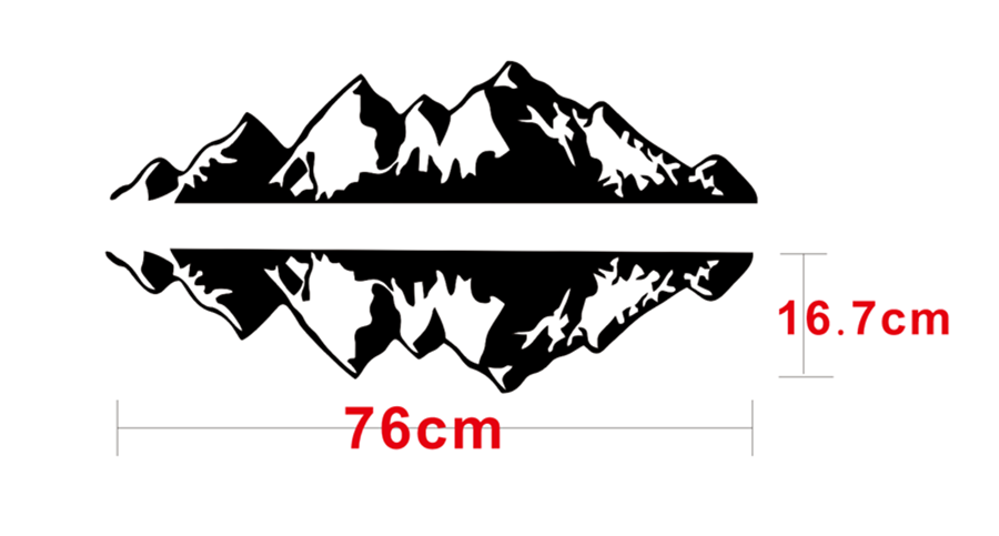 Chinese style Ink painting Art Car Stickers Black Mountain Range Vinyl Decals