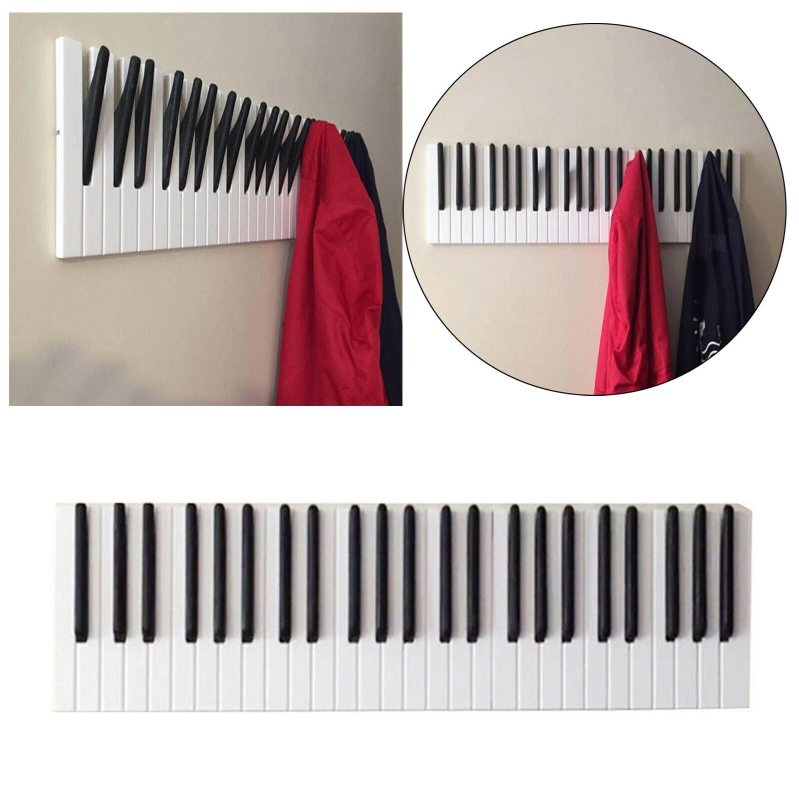 Coat Rack Home Kitchen Bathroom Wall Mounted Keys Hook Rail Organiser Decor
