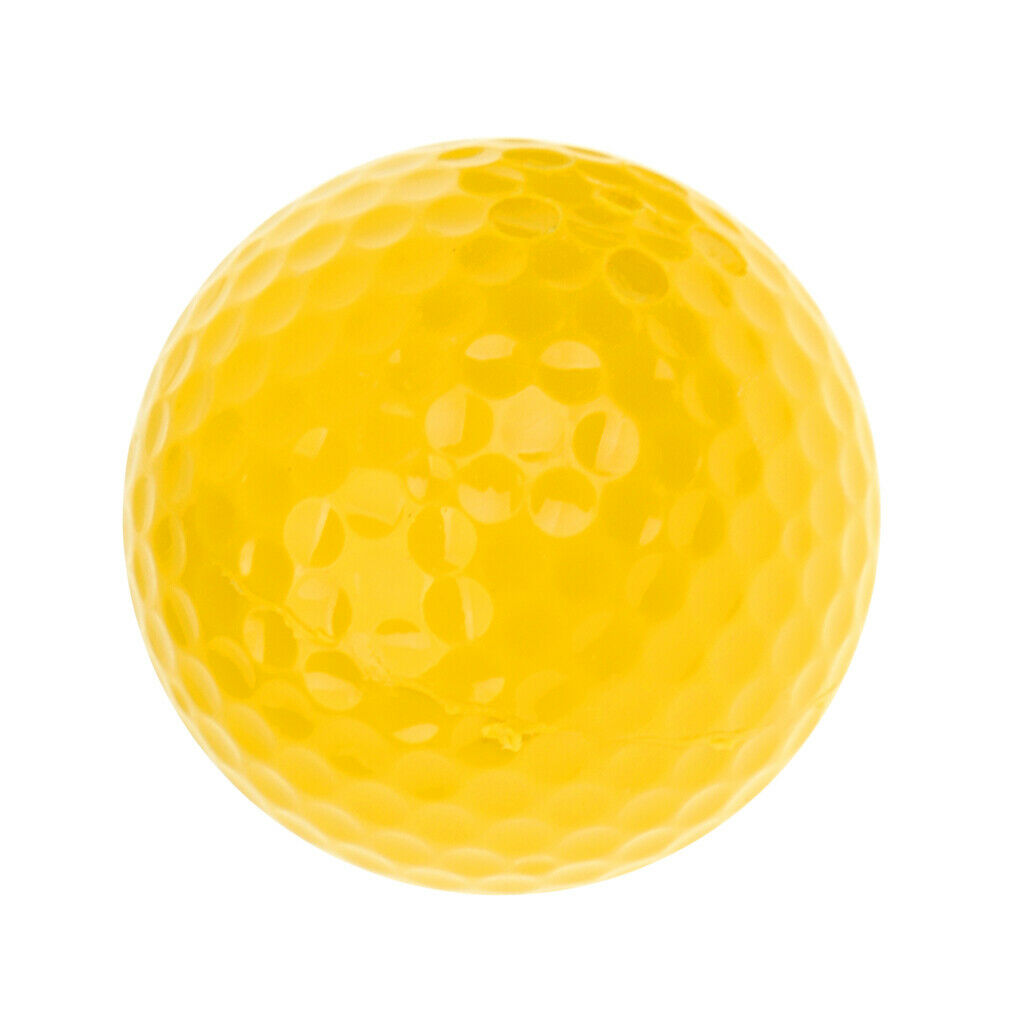 Elastic Synthetic Rubber Golf Balls Training Practice Ball Yellow 42.6mm