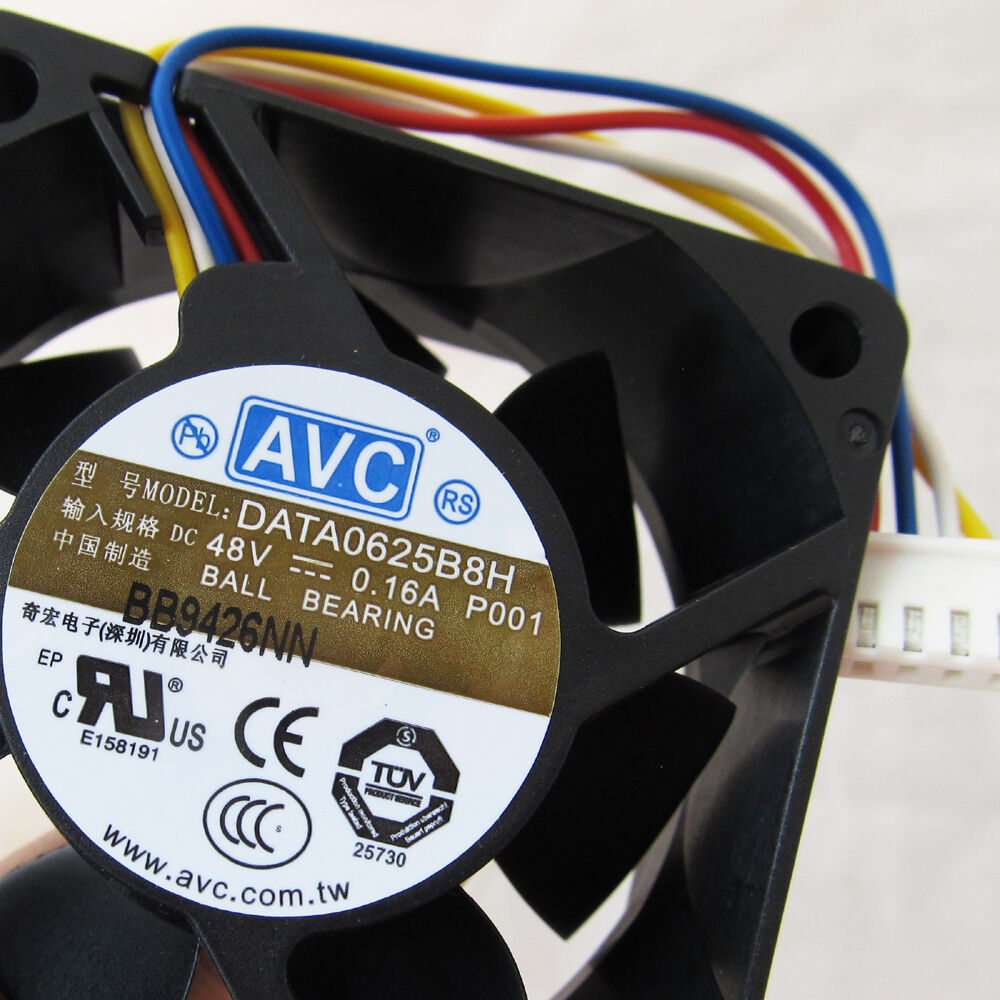 10x AVC DC Ball Cooling Fan DATA0625B8H 60x60x25mm 6025 48V 0.16A 4pin Connector