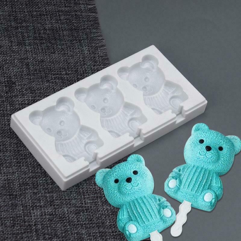 Food Grade Silicone Lollipop Mold Cute Bear Shape Environmentally Firendly Gift