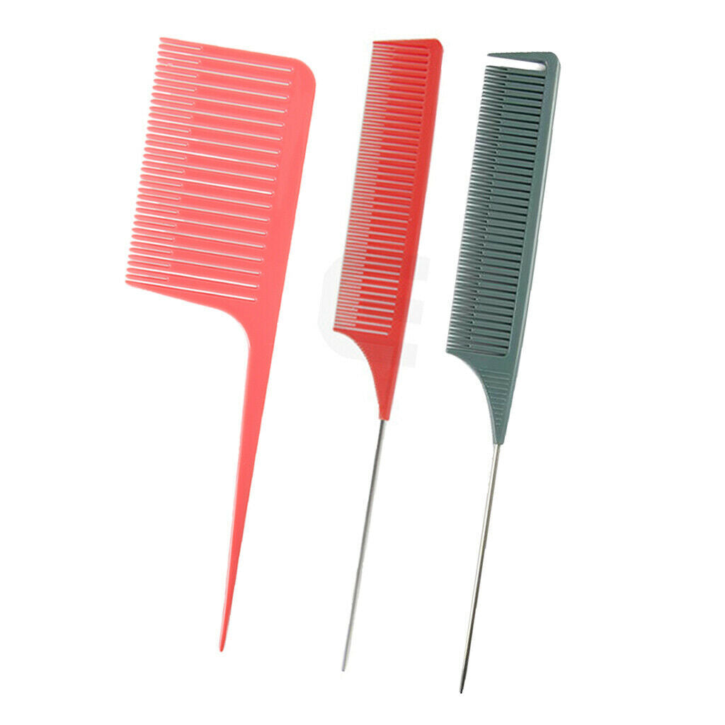 3x Women Pro Plastic Fine One-way Weaving Highlighting Foiling Hair Comb