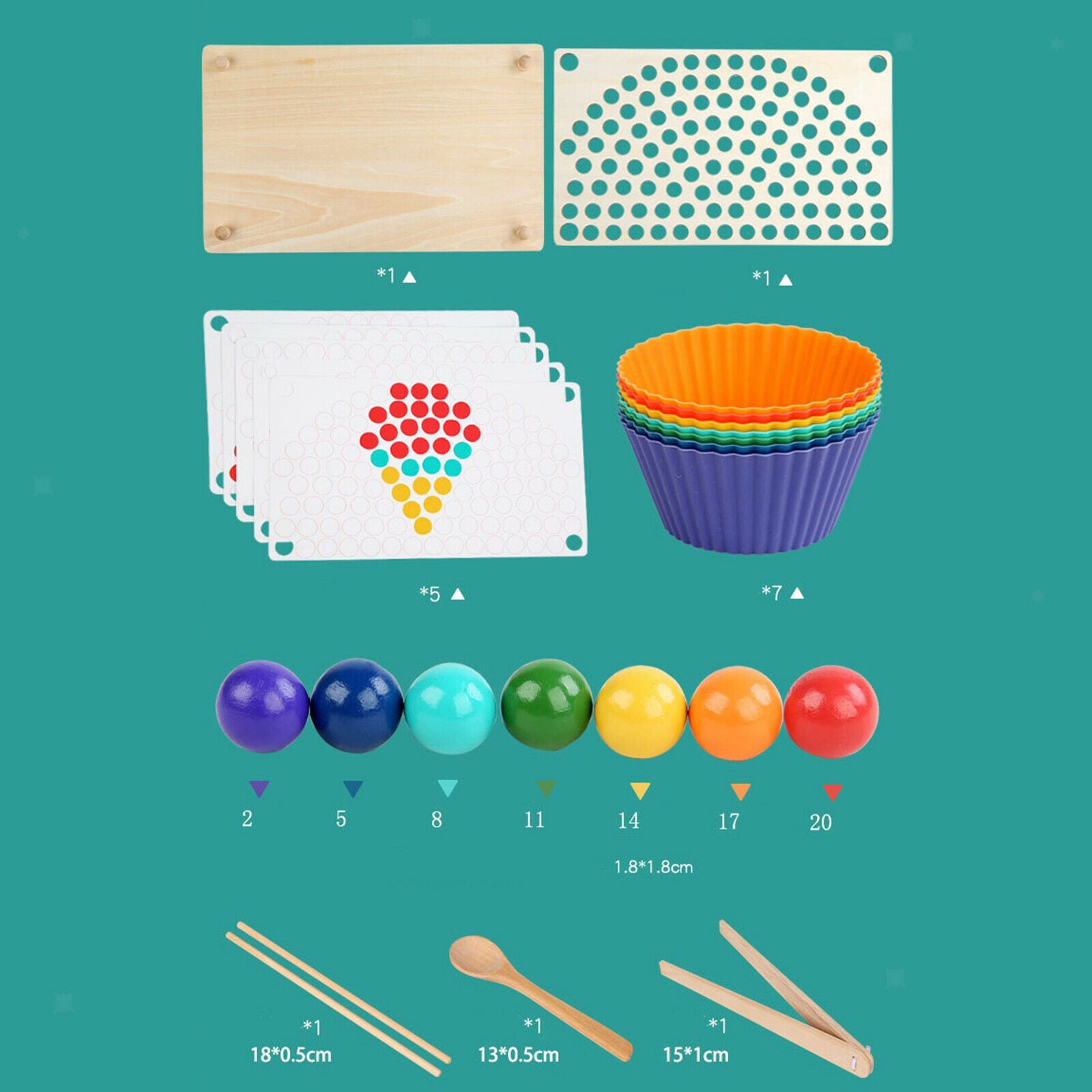 Rainbow Wooden Beading Game Puzzle Montessori Preschool Educational Toys Kids