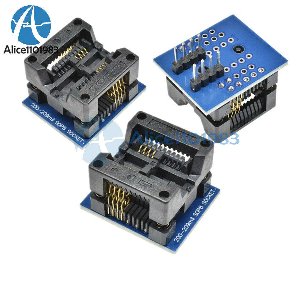 5PCS SOP8 to DIP8 Wide-body Seat Wide 200mil Programmer Adapter Socket Blue