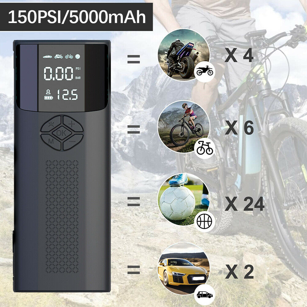 1x Smart Air Pump Portable Car Automatic Compressor Tire Inflator For Motorcycle