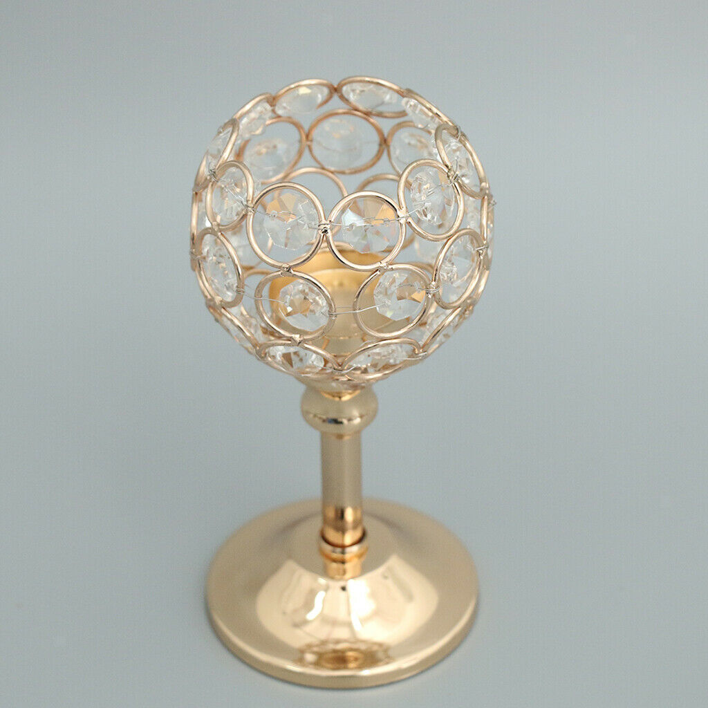 European Style Mosaic Candle Holder Moroccan Candlestick for Wedding Golden- S