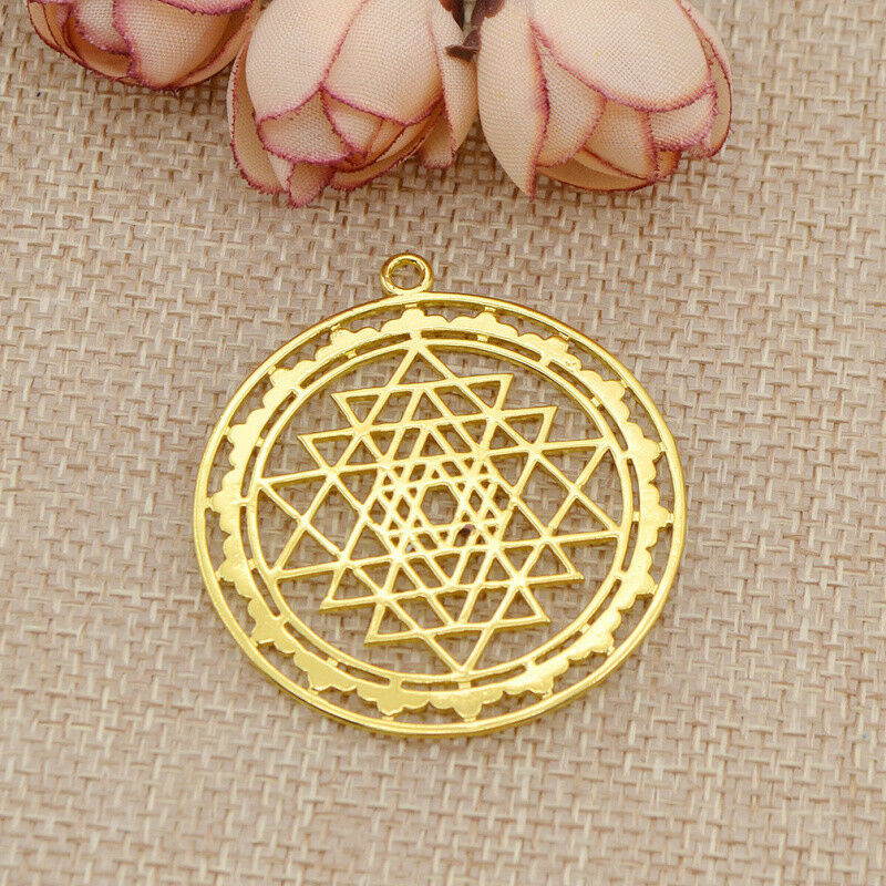 1pc Sri Yantra Sacred Geometry Pendant DIY Necklace Prosperity Mandala Talisman