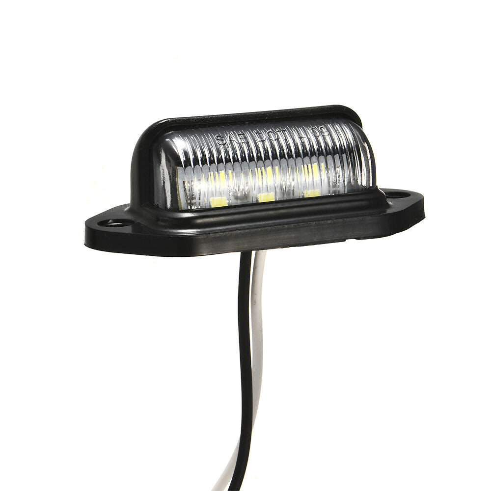 2X Waterproof 6 LED 12V License Plate Light Car Boat Truck Trailer Step Lamp ~