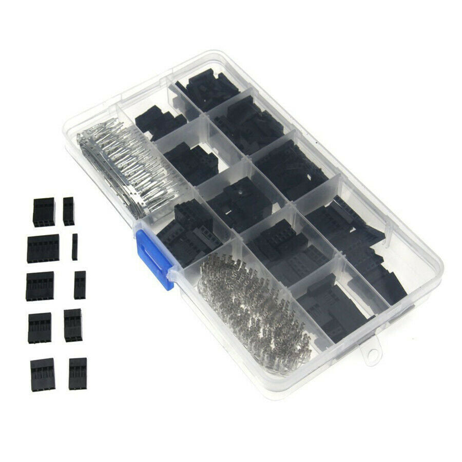 610Pcs 2.54mm Wire Jumper Housing Pin Connector & SN01BM Terminal Crimping Tool